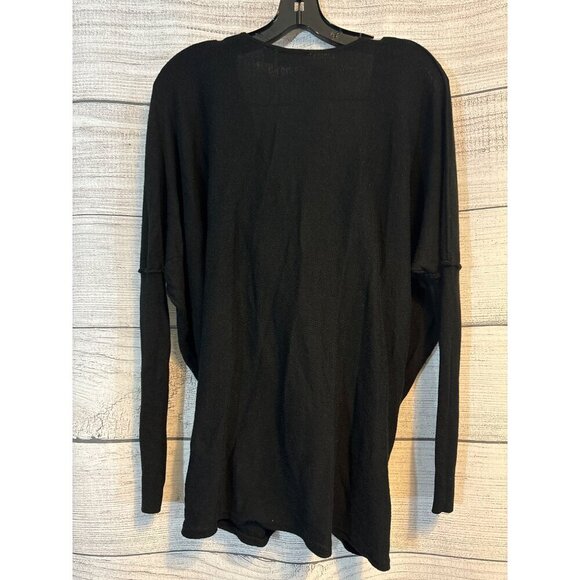 RD Style Black Drape Front Long Sleeve Top Size M - Picture 4 of 4